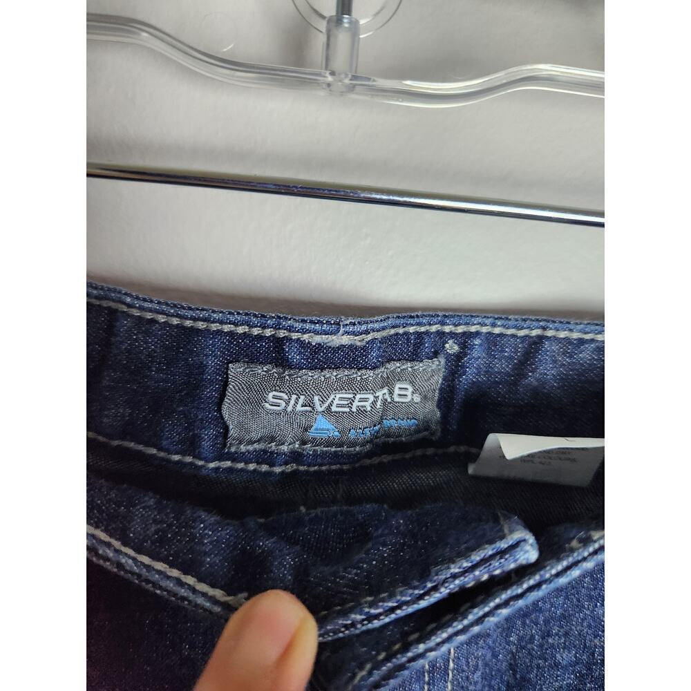 Levi's womens silvertab knee length denim skirt sz L Y2k 80's 90's preppy school - Picture 5 of 8